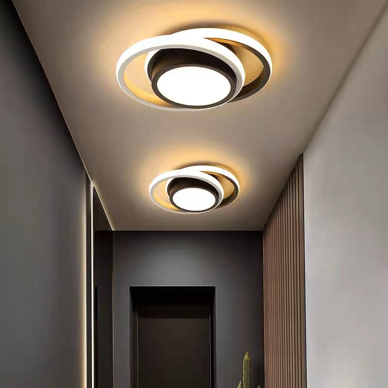Modern LED Ceiling Light with Double Circles for Hallway