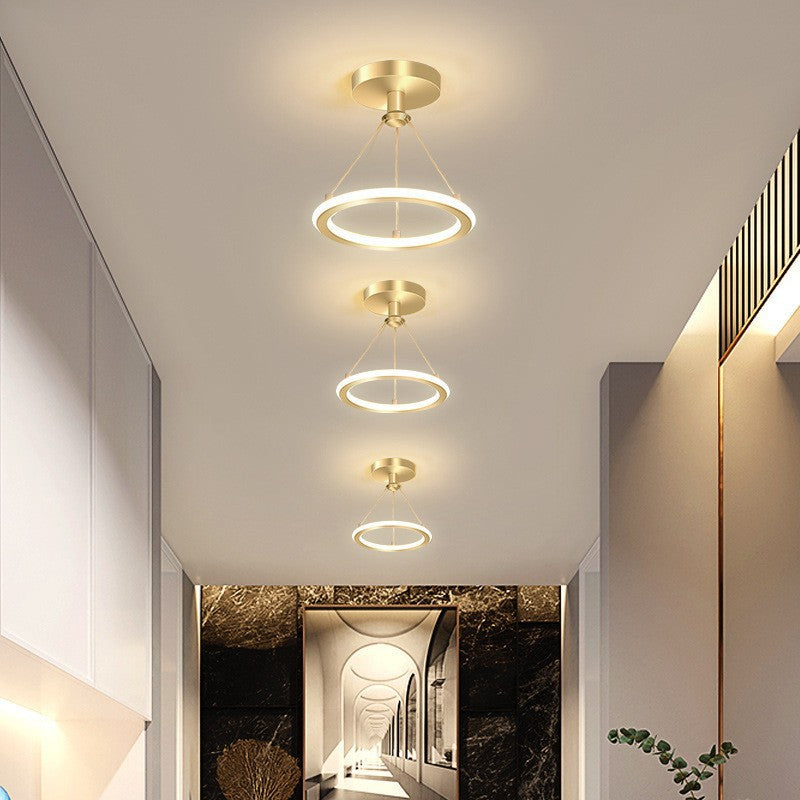 Modern LED Ceiling Light with Double Circles for Hallway