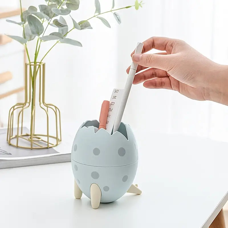 Cute Dinosaur Egg Pen Holder - Multifunctional Desk Decor