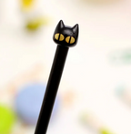 Creative Cat Expression Gel Pen - Black Cat Design