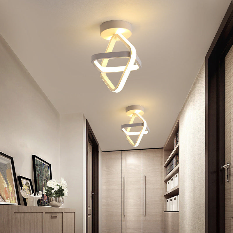Modern LED Ceiling Light with Double Circles for Hallway
