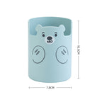 Cute Bear Pen Holder - Creative Round Plastic Storage Box