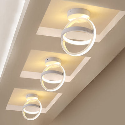 Modern LED Ceiling Light with Double Circles for Hallway