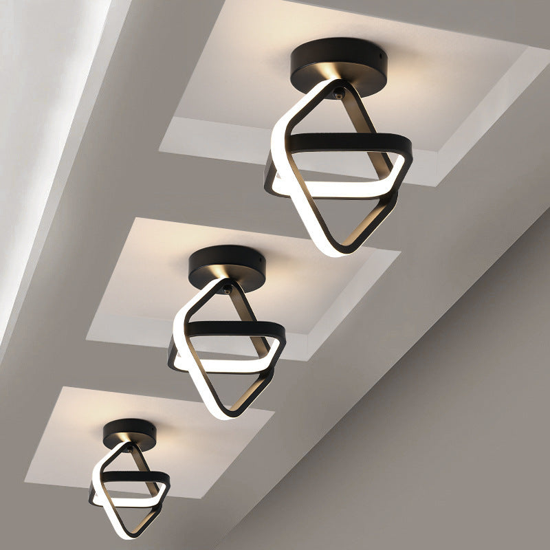 Modern LED Ceiling Light with Double Circles for Hallway